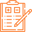 Grafische Darstellung eines medizinischen Formulars mit Stift für Gesundheitsdokumentation.