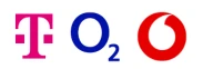 Logos von Telekom, O2 und Vodafone als Vergleich deutscher Mobilfunkanbieter.